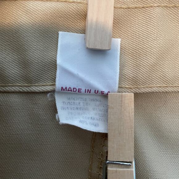 Vintage Wrangler Skirt Size 14 Khaki Tan A Line Midi High Rise Minimalist Retro - Picture 13 of 16